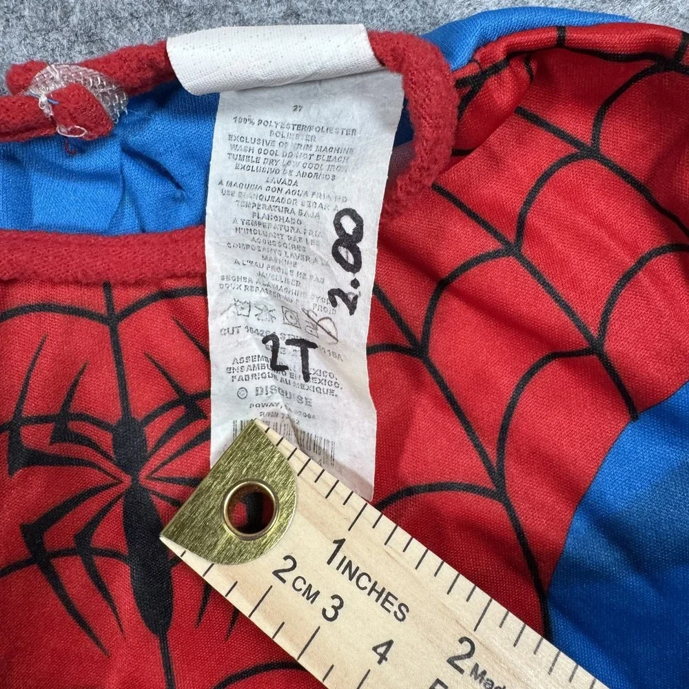 Disguise Marvel Spider-Man Costume Jumpsuit 2T Blue Red Web Pattern Polyester